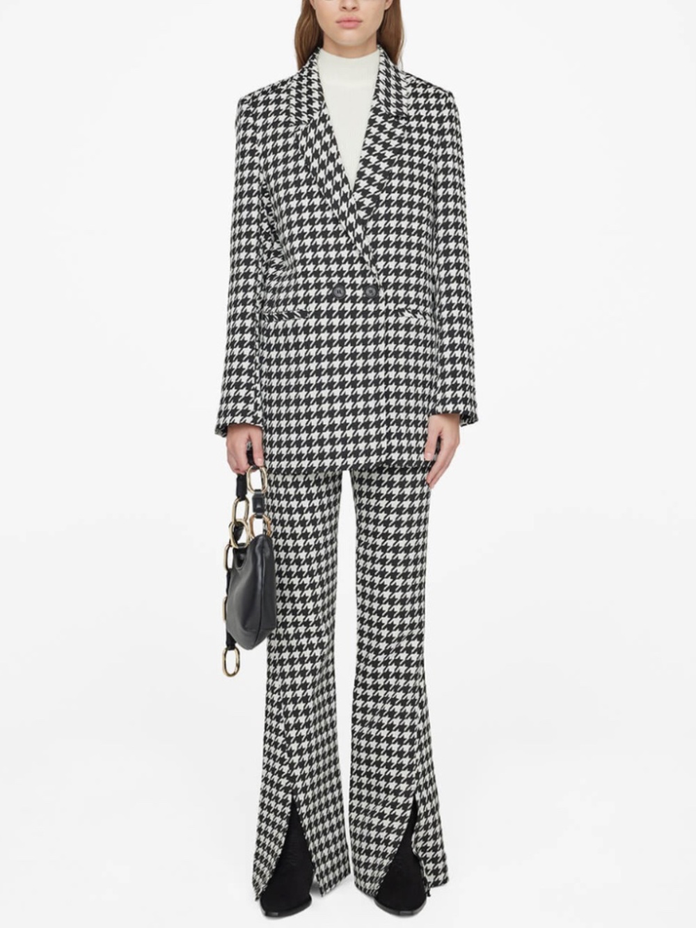 Anine Bing Madelaine Houndstooth Blazer and Josley pants